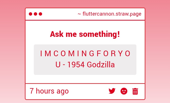 Fluttercannon's tweet image. ?!?!