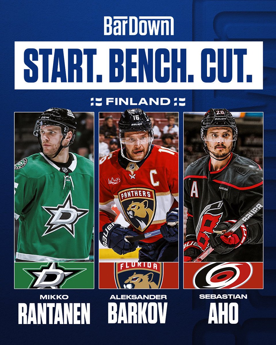 BarDown's tweet image. Start, bench, cut: Finland edition 🇫🇮
How would you order these 3 Fins? 🤔