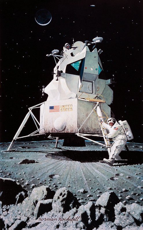 Apollo 11

The day man first landed on the moon, I remember it like it happened yesterday

Painting by the one and only Norman Rockwell