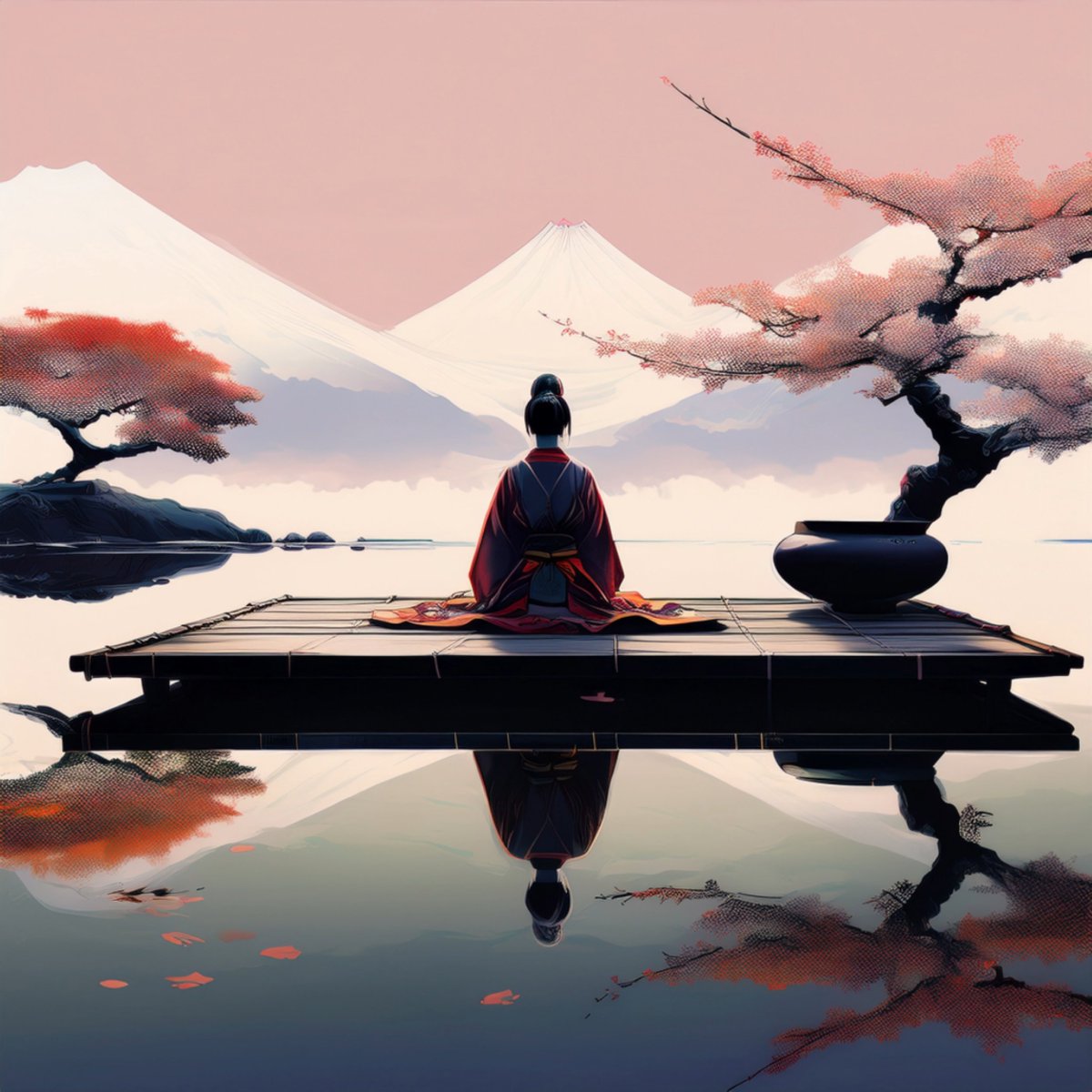 MBeechDesign's tweet photo. Canvas Print, Heian Minimalism Noblewoman on Zen Platform with Cherry Blossom Ikebana, Wall Art Decor, Home Decor, Japanese Art, Asian Art, https://t.co/6nQFe5tD3d via @Etsy
#HeianMinimalism #JapaneseZenArt
#IkebanaAesthetic #FloatingPavilion
#WabiSabiDecor #TranquilWallArt #etsy