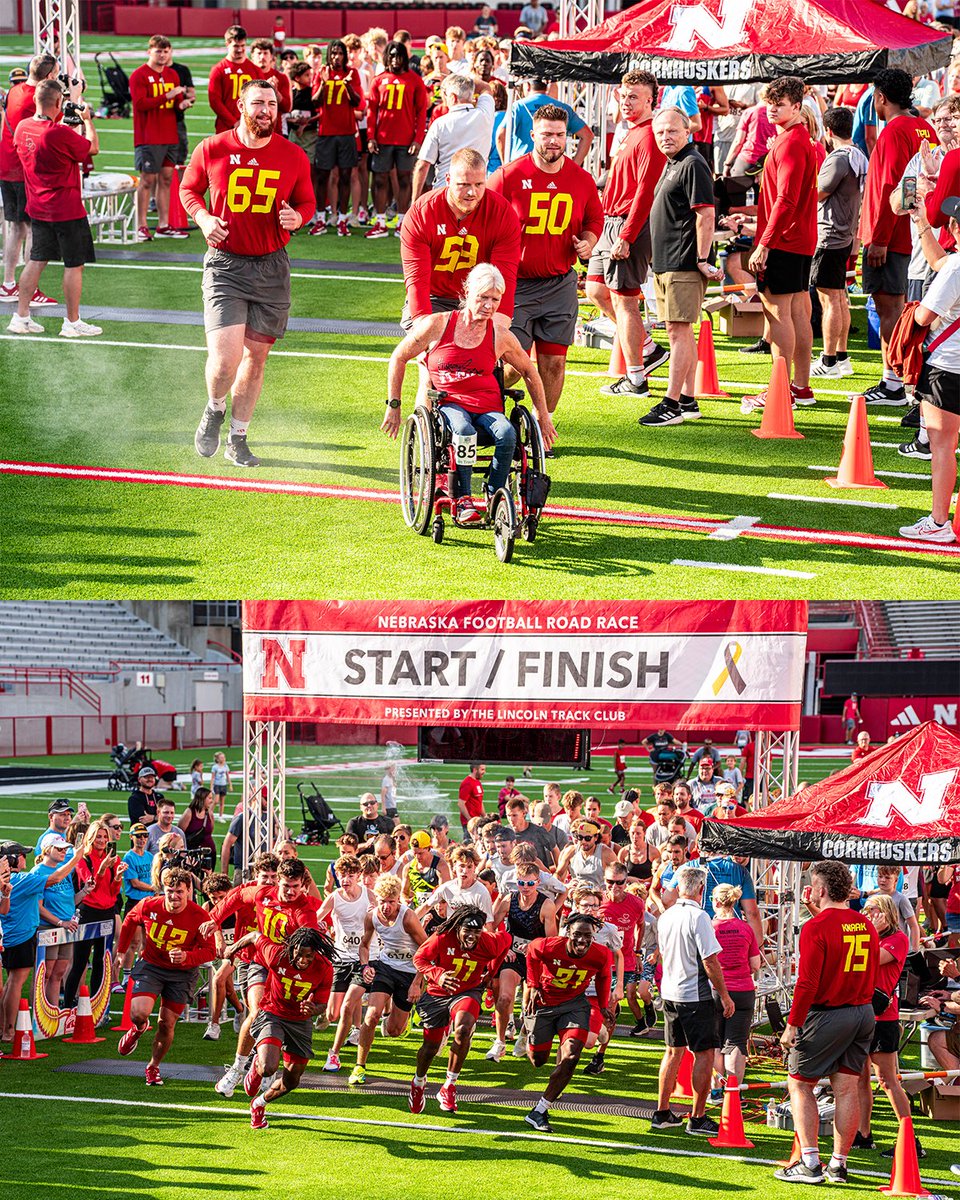 HuskerFootball's tweet image. Scenes from the 13th annual Nebraska Football Road Race 📸