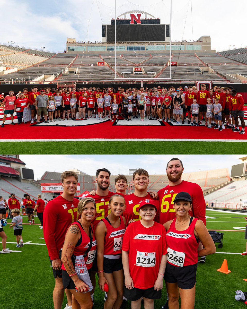 HuskerFootball's tweet image. Scenes from the 13th annual Nebraska Football Road Race 📸