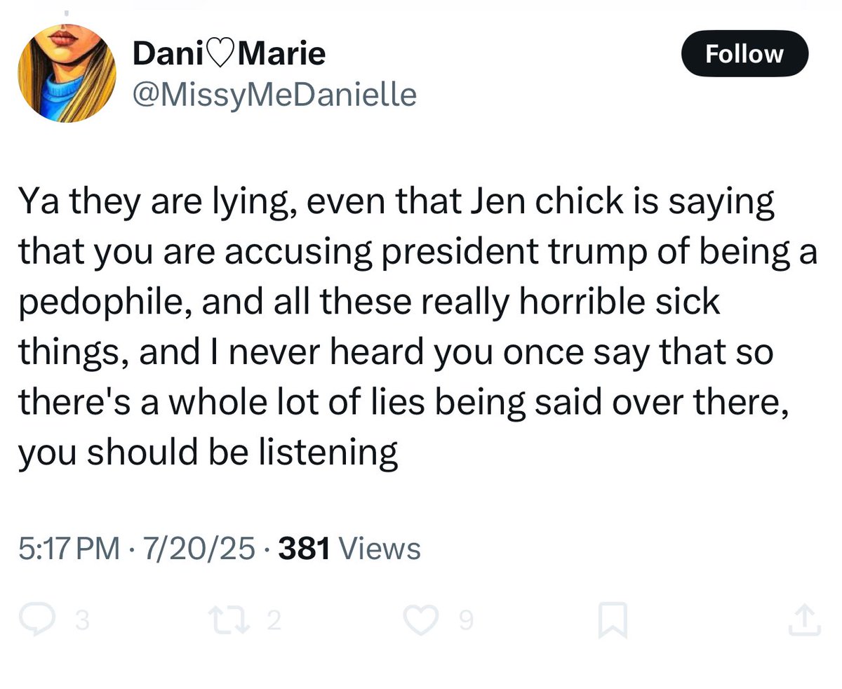 JenLawrence21's tweet image. Well isnβt this chick classy.
Talk shit and not let you reply.
Brave!