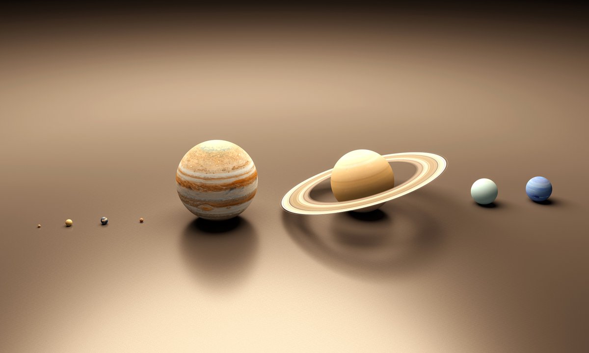 universal_sci's tweet image. The planets of our solar system, shown in correct proportions!