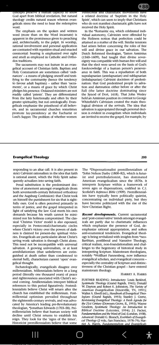 lipscomb_703's tweet image. Harriet Harris' article identifies evangelicalism as rooted in the Reformation, aligning with Reformed and Lutheran churches, and stemming from eighteenth-century evangelical revivals. Evangelicals are clearly treated as a branch within Protestantism.