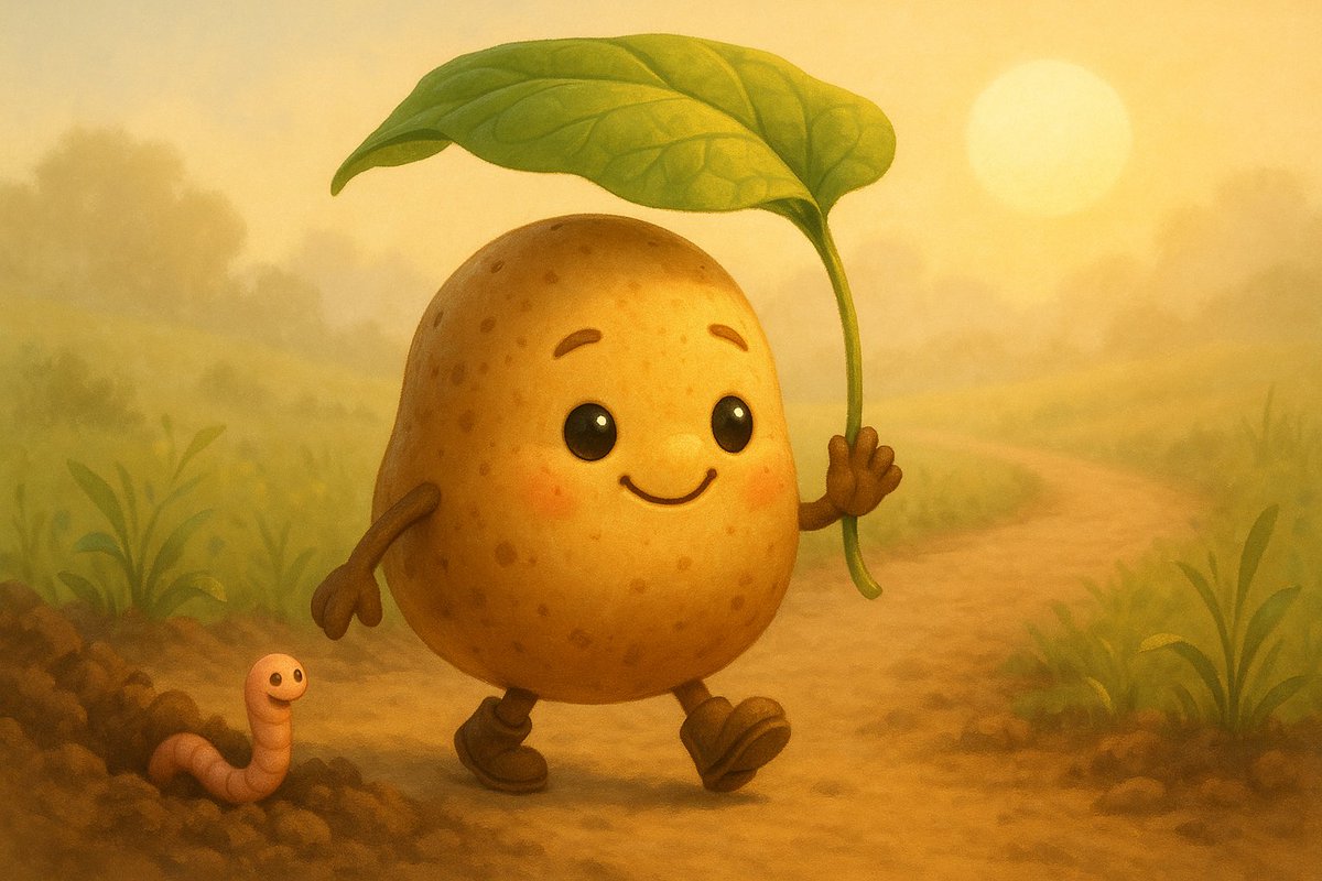 chipkingdomReal's tweet photo. โI like to walk before the sun hits full roast.
The worms wave at me. I wave back.โ
#PotatoDiaries #CHIPKingdom #StayCrispy https://t.co/QZrqwKTroA
