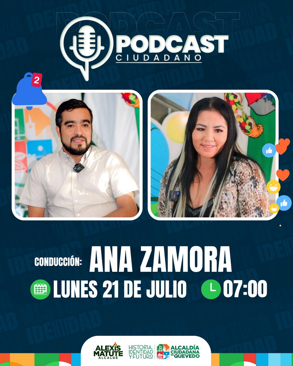 🧔🏻‍♂️🎙️Listos para arrancar una nueva semana de labores informando a la ciudadanía a través de nuestro #PodcastCiudadano ✅

📆 Los esperamos mañana lunes 21 de Julio desde las 07:00 🕖 a través de nuestras redes sociales institucionales 👨🏻‍💻