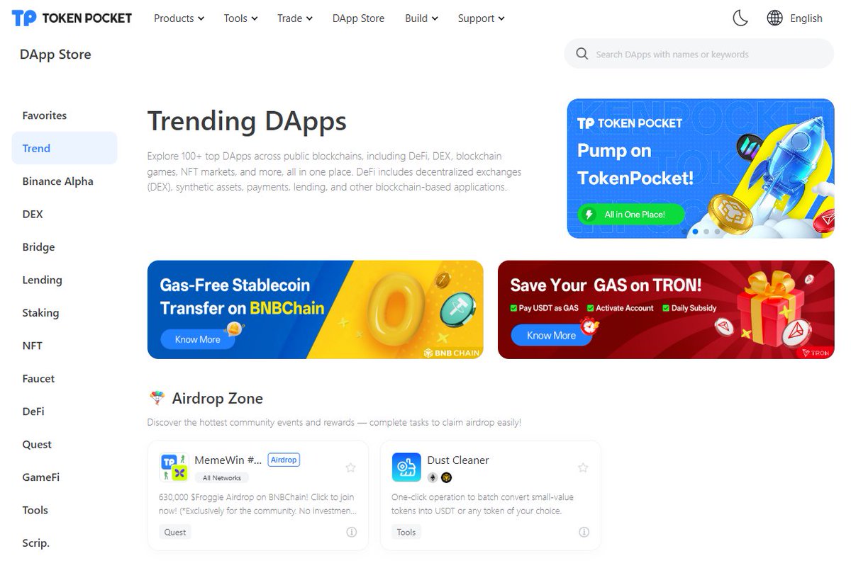 🚀 Explore the world of Web3 with the TokenPocket DApp Store!
From DeFi to GameFi, everything you need is just a tap away.
Discover, connect, and interact — all in one place.

#TokenPocket #Web3 #DAppStore