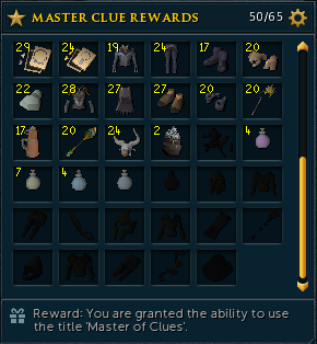 IronCoachH's tweet photo. +2 Ice Dyes from the master clue opening, all commons collected, and enough EoF kits for the account. Sad only 2 broadcasts, but better than poop dyes I guess. Clue retirement is now official, and it is back to PvM life. Speaking of... HM Kerry today: https://t.co/9zKM2Bk9vC https://t.co/o3poJRxSmX