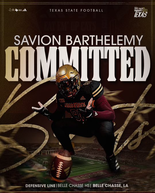 Savion_91's tweet image. I am blessed and honored to say that I have committed to @TXSTATEFOOTBALL thank you @CoachDexG4WYW @CoachMikeOG @GJKinne 🥾➡️texas @pac12 all for @ThereseB1946 @SterlingB1970 ❤️@bchscardinals #2026