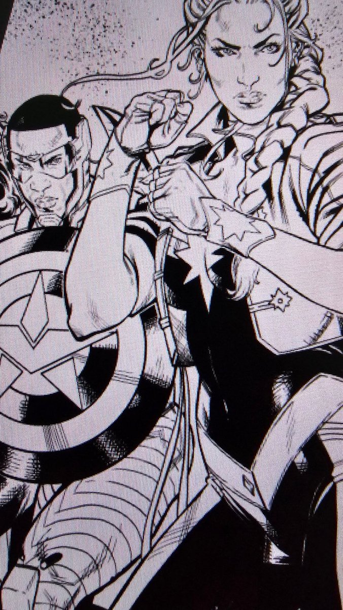 UpdatesCAP4's tweet image. New look at Captain America and Captain Marvel in an upcoming issue of ‘THE AVENGERS’
(📸: @Farid_KrK)