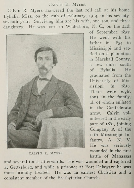 CaptLowry's tweet image. HERE IS ONE OF "my boys"
Calvin R. Myers - UM Class of 1860 - University Grey
I have chased (researched) them for 35 years. Like so many of them, I have stood next to Calvin Myer's grave, stood on his old home site (burned), I have gone to school in the same College…