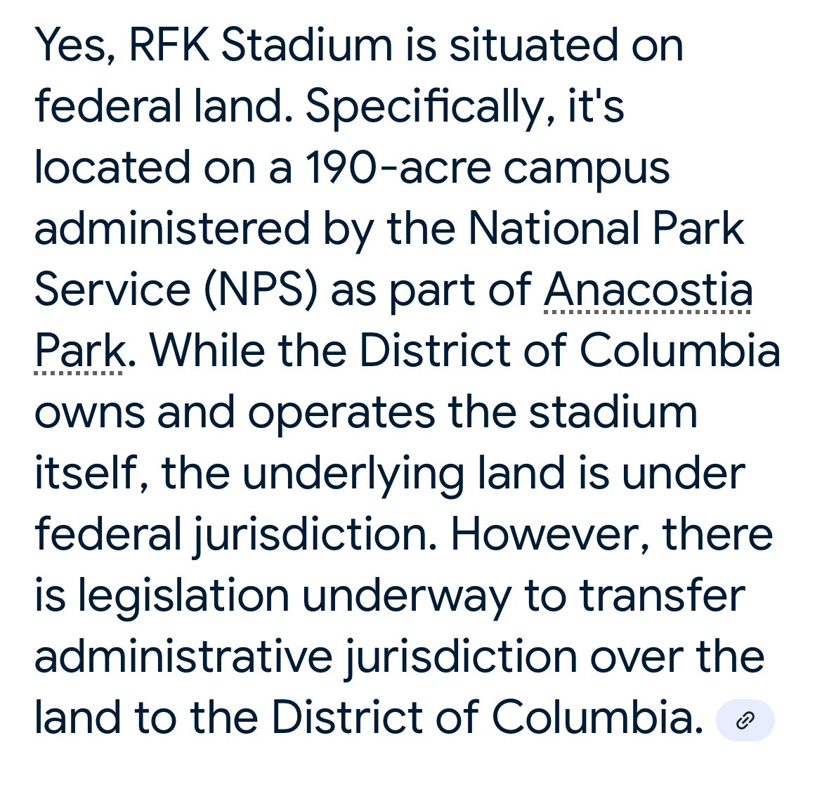 thaRealenigma's tweet photo. @SC993167638 @RubenACampos @john_keim @grok Ummmmmmm naaaaaah, there is legislation underway to turn it over to the DC government, so technically he could stop the building of the stadium if he wanted to https://t.co/4xa0WBZg5V