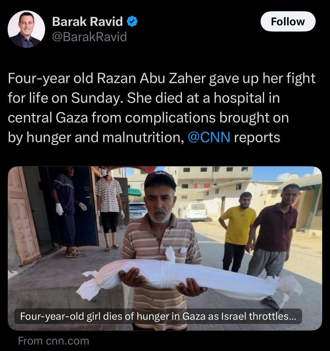 tksshawa's tweet photo. “Gave up her fight for life” is a fucking insane way to say “Razan Abu Zaher was starved to death by Israel.” My god, these people are irredeemable. https://t.co/XNAsIWyCx7