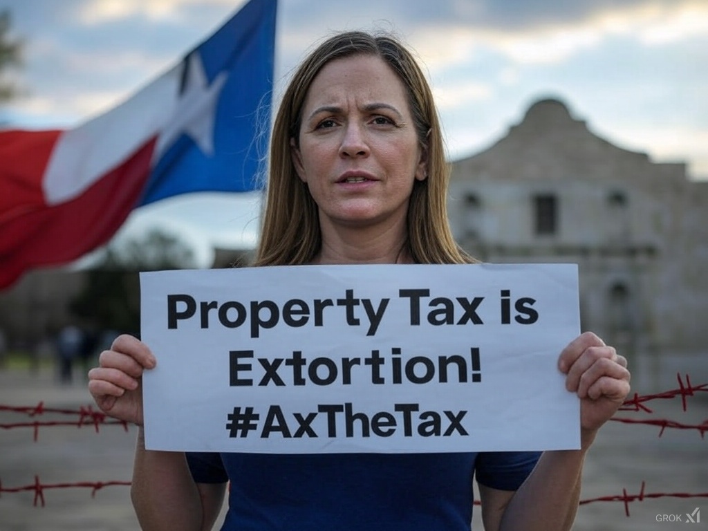 Meg (@conservtxn) on Twitter photo <a href="/GregAbbott_TX/">Greg Abbott</a> We worked really hard, doubled up on house payments when we could so we could pay it off early. Now we pay more in property taxes than our house payment was. This mafia style EXTORTION every year must end! We deserve to own outright what we already purchased!! AxTheTax!! <a href="/GregAbbott_TX/">Greg Abbott</a> We worked really hard, doubled up on house payments when we could so we could pay it off early. Now we pay more in property taxes than our house payment was. This mafia style EXTORTION every year must end! We deserve to own outright what we already purchased!! AxTheTax!!