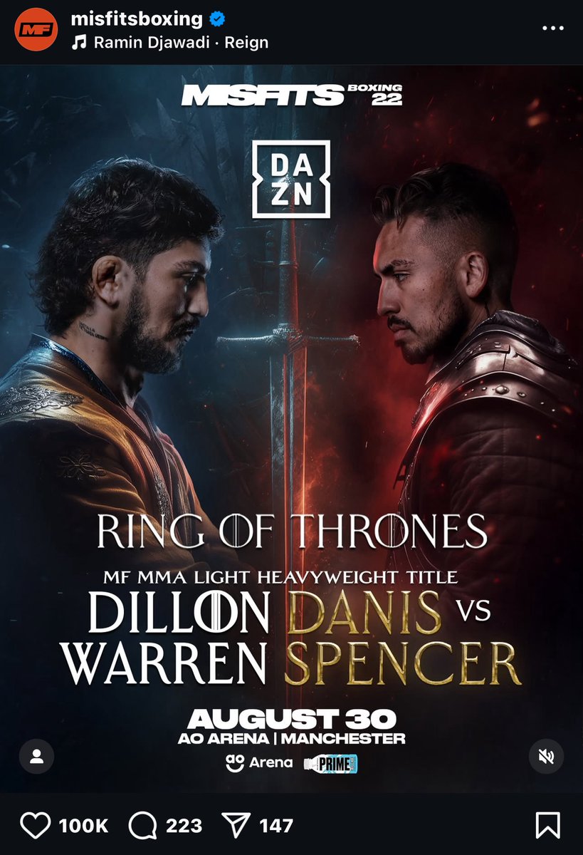 IfnBoxing's tweet image. ‼️ The Dillon Danis vs Warren Spencer fight announcement has hit 100k likes after just over 3 hours 💯