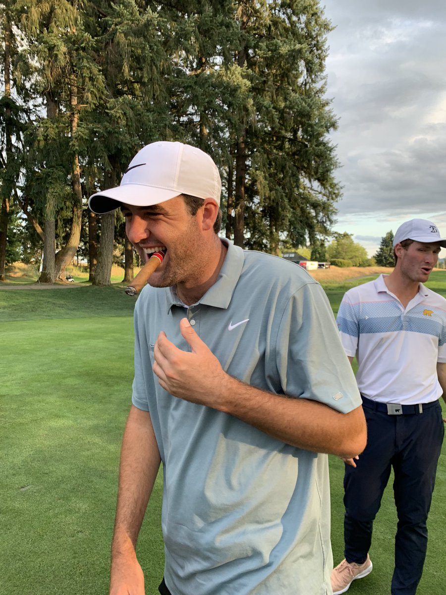 TronCarterNLU's tweet image. 11 August 2019 at Pumpkin Ridge after Web Tour reg season finale when Scottie locked up his tour card. All gas no brakes since earlier that season.