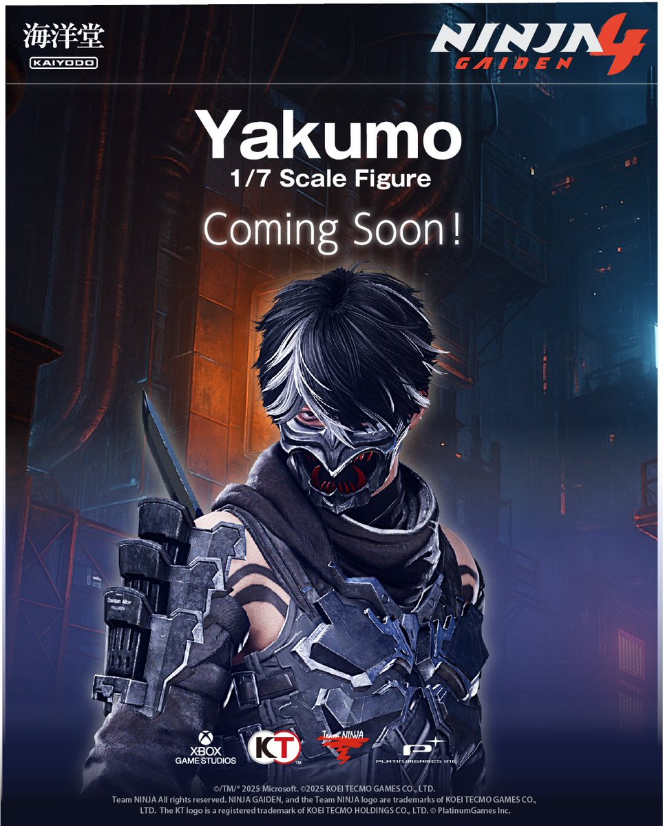 kaiyodo_PR's tweet image. 【New Product Coming Soon📢】
Yakumo from NINJA GAIDEN 4 comes as a 1/7 scale figure‼️
#NINJAGAIDEN #NINJAGAIDEN4