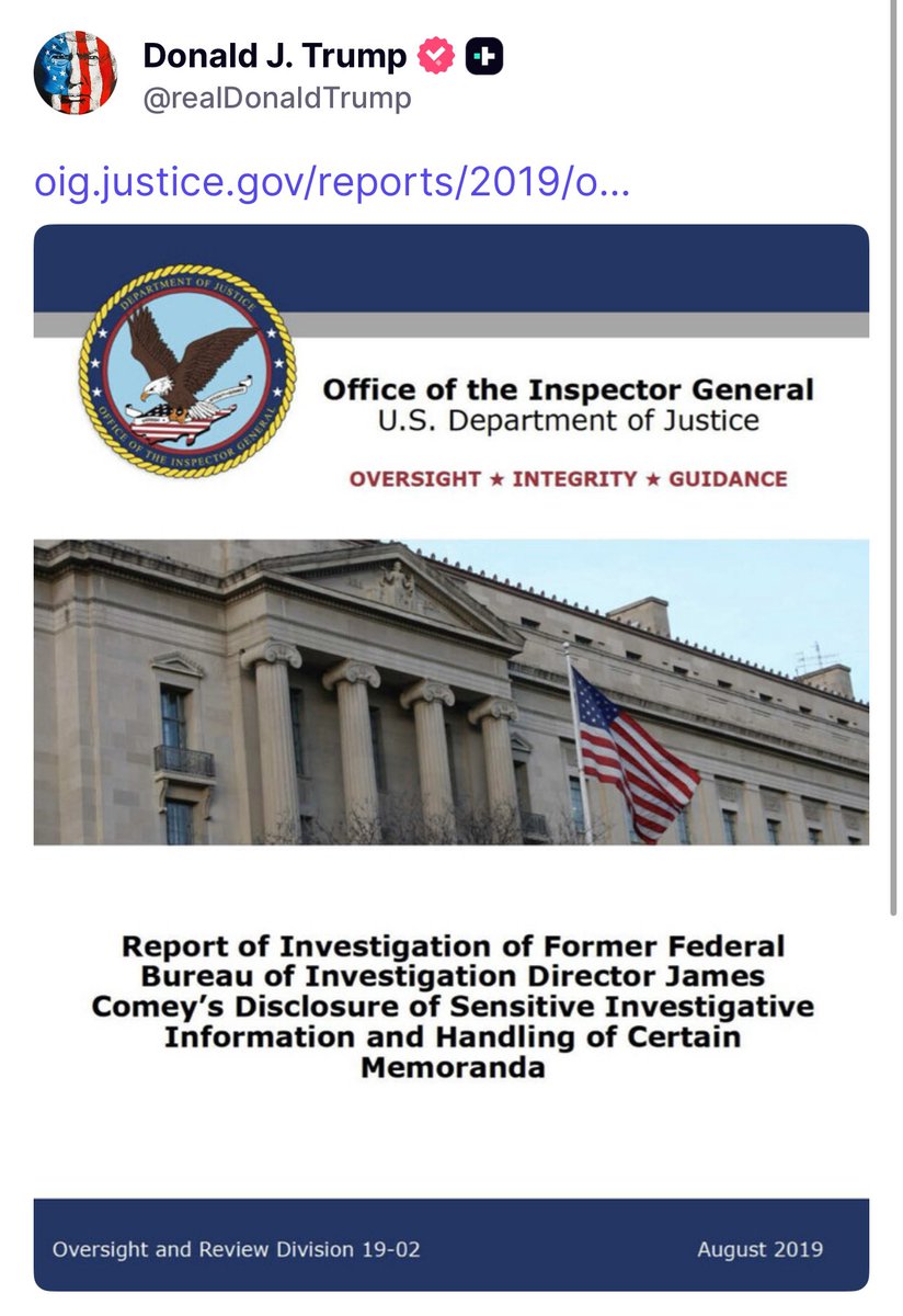 JenLawrence21's tweet image. Sunday night reading from @realDonaldTrumpβΌοΈ
oig.justice.gov/reports/2019/oβ¦