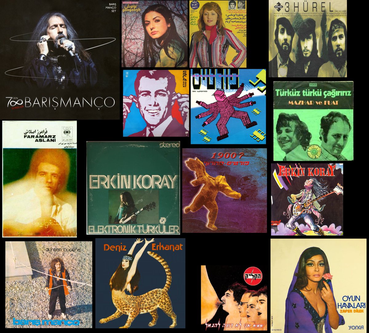 haravayin_hogh's tweet image. Some MENA musicians I like:
🇹🇷-Bariş Manço, Erkin Koray, 3-Hürel
🇮🇱-Berry Sakharov, The Clique, Mashina
🇮🇷-Googoosh, Faramaz Aslani, Noosh Afarin
Don't really get into Arabic or Mizrachi stuff as it's too different. The 60s-80s best pop/rock decades as in Western countries.