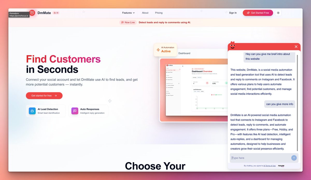 ShivBartaula's tweet image. I was randomly going through chatbase alternative I found out this little cool tool called noupe and I tried to integrate it to my site,

its a 1 click integration noupe automatically scrap your site and goes through information you dont even need to provide anything except your…