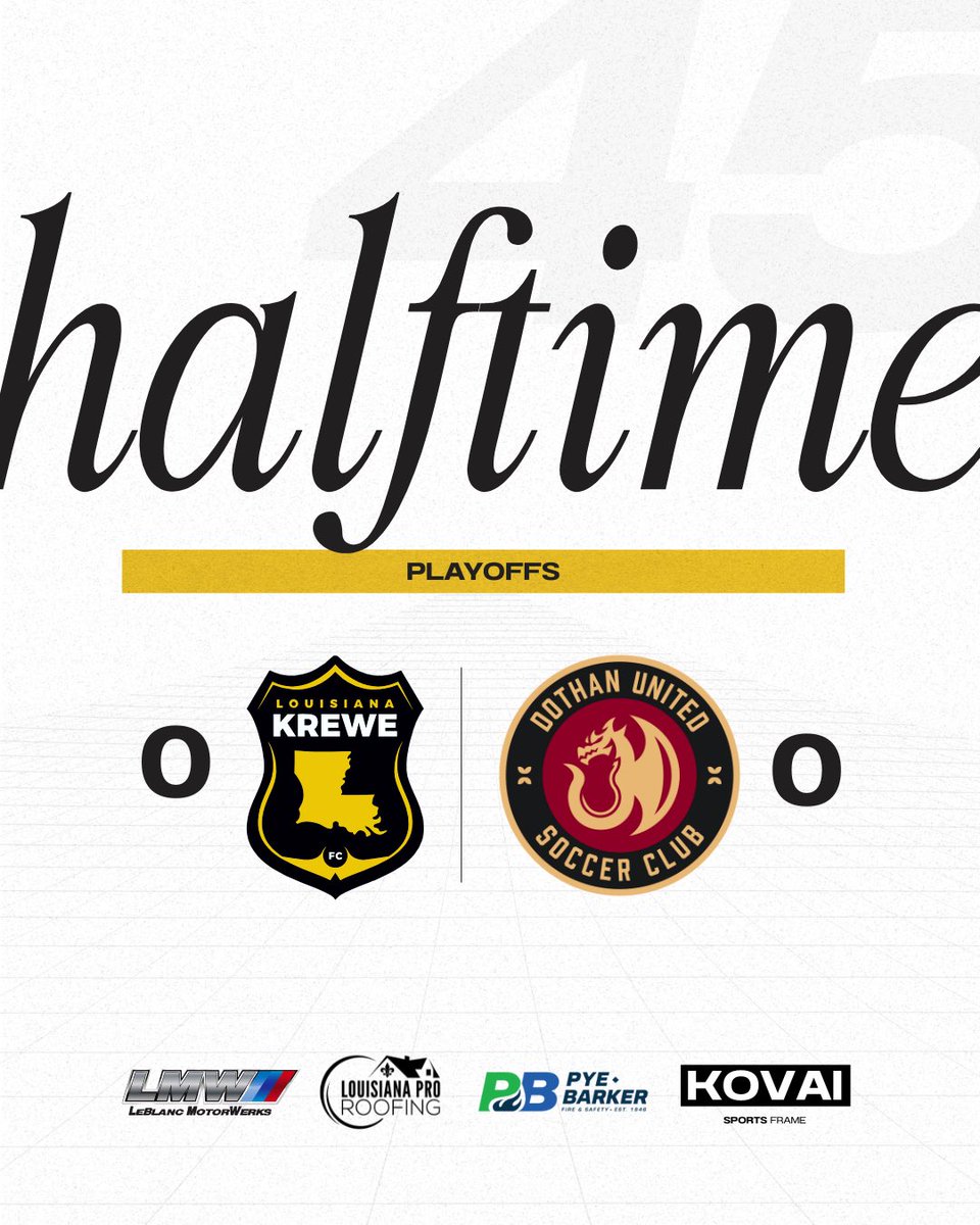 Louisiana Krewe FC (@lakrewefc) on Twitter photo Halftime in Dothan. A lot of action from both sides but weβre still going 0-0 to the second half
#USLLeagueTwo | #UptheKrewe | #WeBeforeMe | #Path2Pro Halftime in Dothan. A lot of action from both sides but weβre still going 0-0 to the second half
#USLLeagueTwo | #UptheKrewe | #WeBeforeMe | #Path2Pro