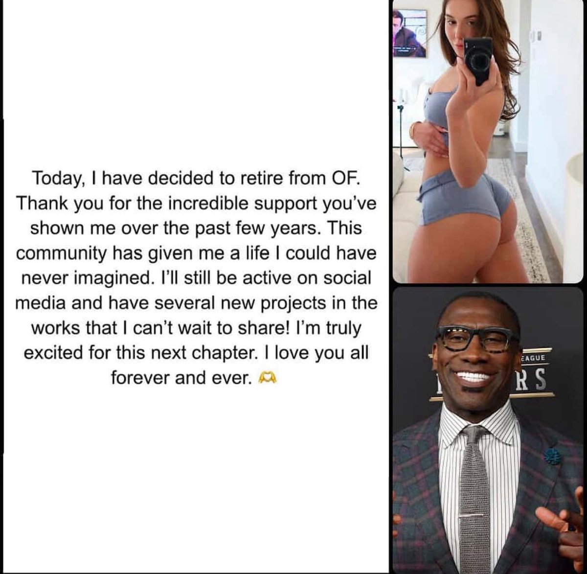Naijablogger's tweet image. 20-year-old OF model who hit Shannon Sharpe with a $50M lawsuit says she’s retiring from OF after settling the lawsuit with him.