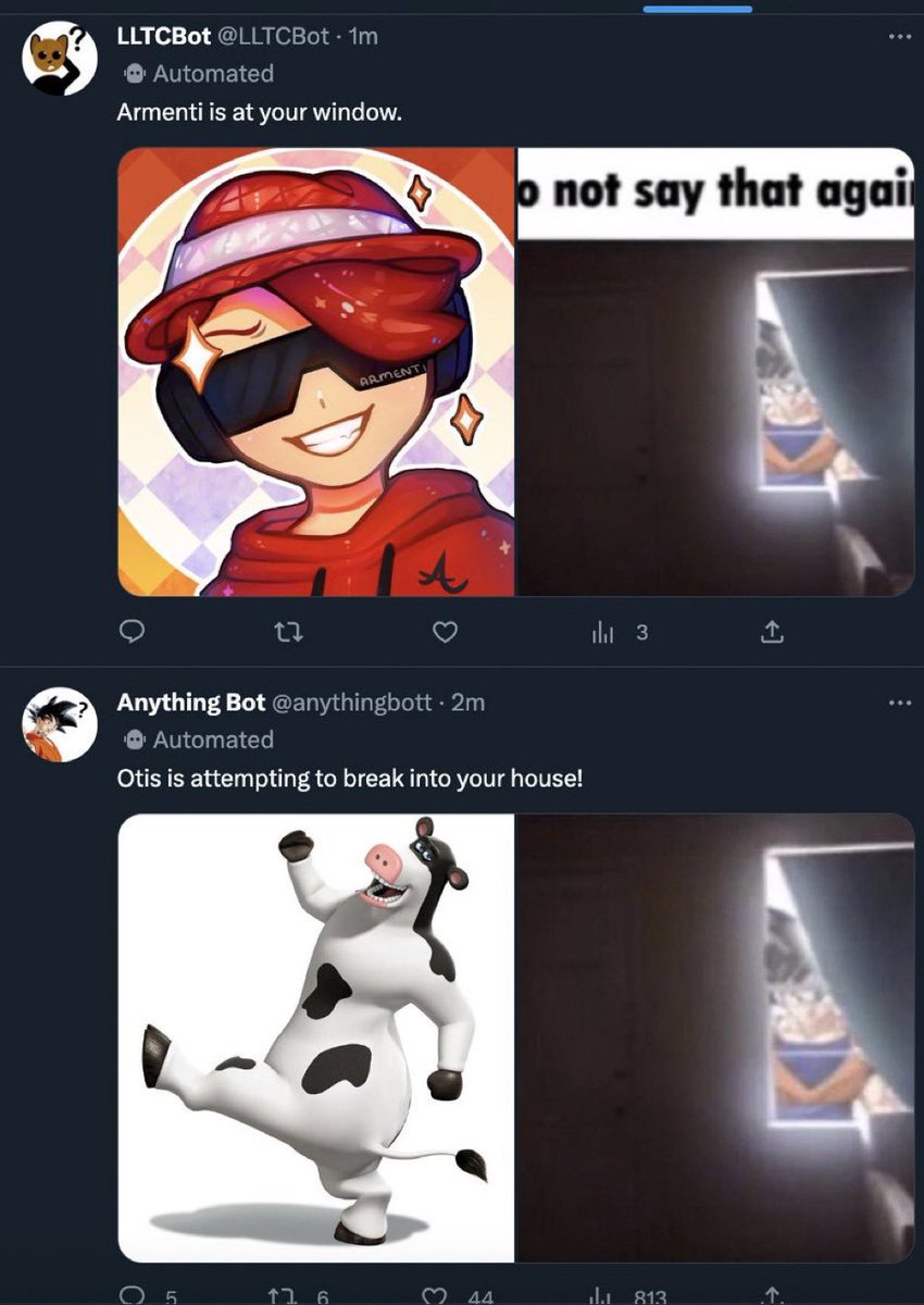 LLTCBot's tweet photo. @Ace_XSpades theres 46 thousand tweets i dont know if i’d be able to find a ton of bangers lmao

these are probably my favorite interactions tho https://t.co/B0EJpOXeMs