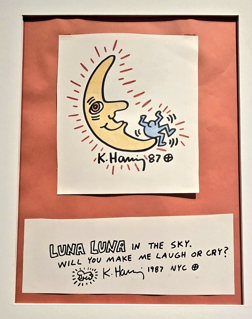 grapesunwrapped's tweet image. For #InternationalMoonDay a Keith Haring piece from last year's wild snd wonderful Luna Luna show. #moon #art #LunaLuna #KeithHaring