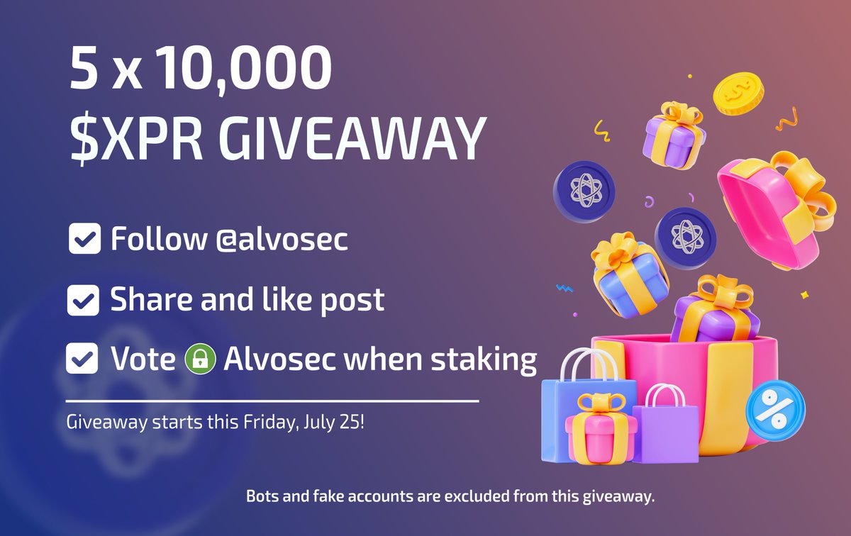 🎉 50,000 $XPR Giveaway! 🎉

To celebrate 5,000 followers on 𝕏 and to thank you for supporting us as a Block Producer on the #XPRNetwork, we're giving back!

💰 5 winners will each receive 10,000 $XPR

Let’s grow the $XPR community together 💜

#XPR #Giveaway #CryptoCommunity