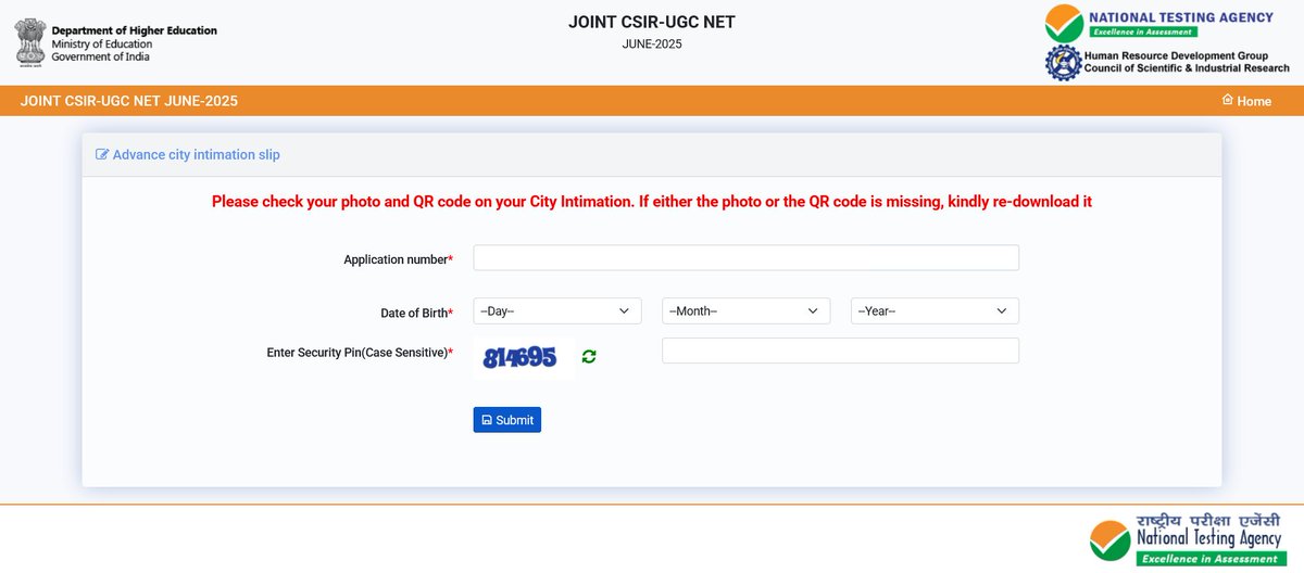 rojgarresult's tweet image. CSIR UGC NET Exam July 2025 Exam City Details Available Now
#RojgarResult #CSIRNET
Click to Check & Download : tinyurl.com/37d3m7pm