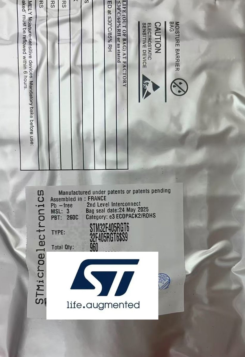 JingtongxinTech's tweet image. STMicroelectronics Series STM32F405RGT6.
@JingtongxinTechnology, the chip expert beside you!
#stm32f #stm32 #stmicroelectronics #MCU  #ic #stm32f405 #ic #icchips #integratedcircuit #microcontrollers #OEM  #odm #pcba #pcb #electroniccomponents
