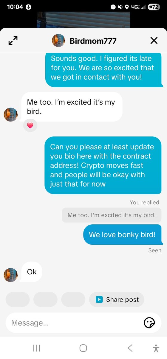 I was able to get in contact with the owner of the Bonky the bird! 

She is going to add the CA to the bio of the tiktok account and tomrrow he is down to make a video with $bonky a sign ! 

Let send $bonky to millions!! <a href="/SolportTom/">Tom</a>