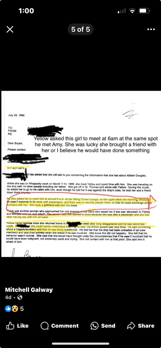 BradRad5Bradley's tweet image. This was sent to FBI agent Bryant about a girl’s reported incidents regarding incidents with Yellow 2 weeks before our cruise. Could it be any more obvious?