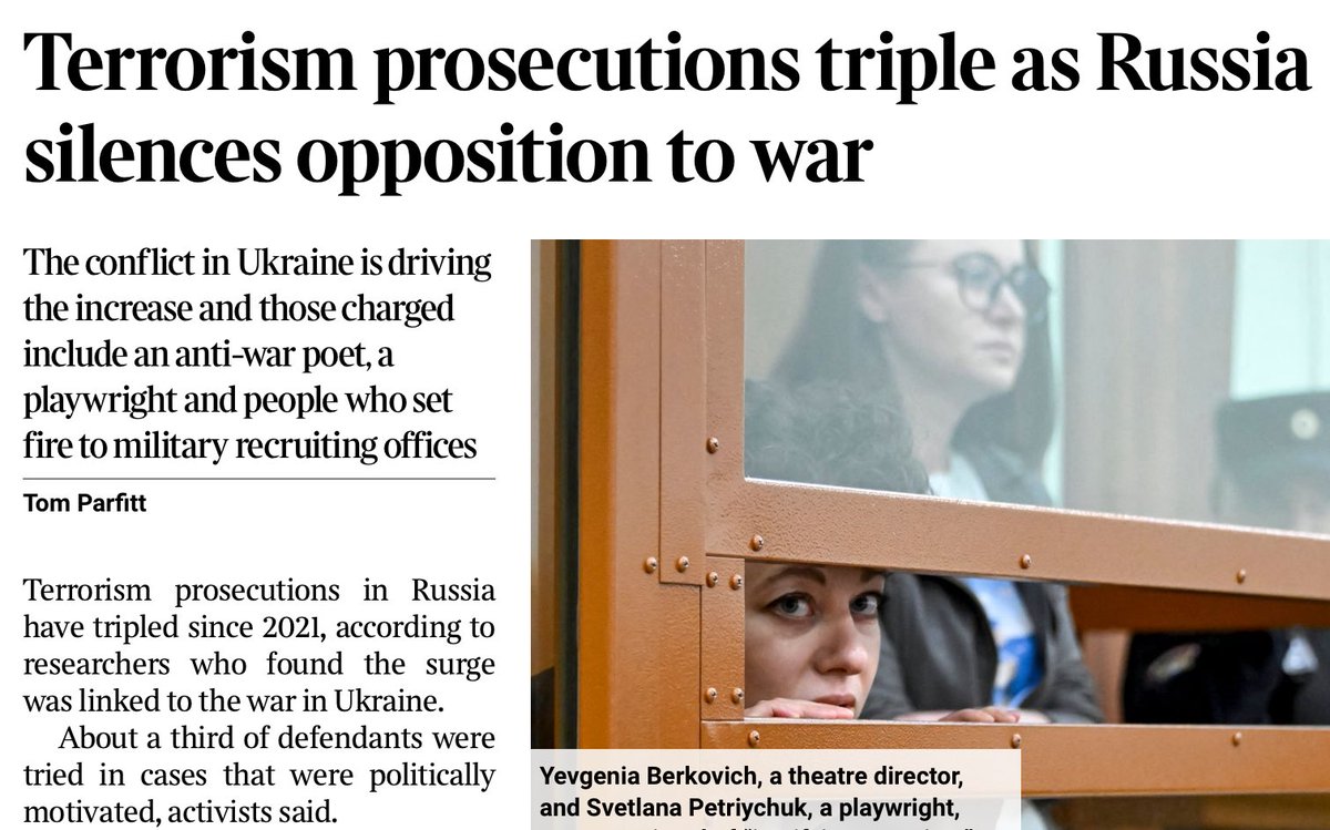 Russia uses terrorism laws to prosecute peaceful protesters bit.ly/45eY8Lu