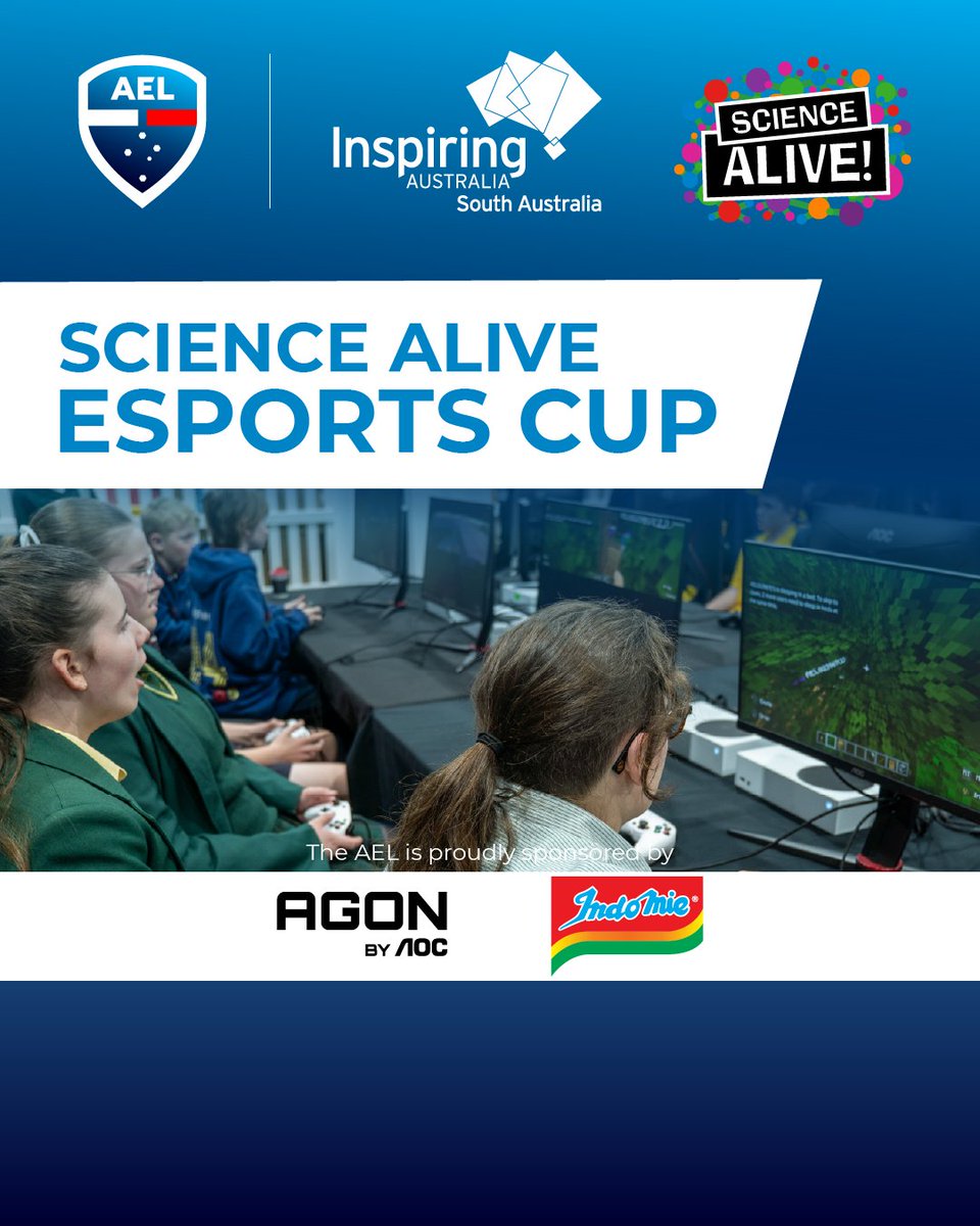 🎮 We’re back at Science Alive Adelaide!

Join the Australian Esports League at the Adelaide Showgrounds from 1–3 August for epic esports action, free play gaming, and open tournaments for all skill levels.

👾 Friday 1 August – Schools Tournament (STEM Day Out)
🏆 Minecraft CTF