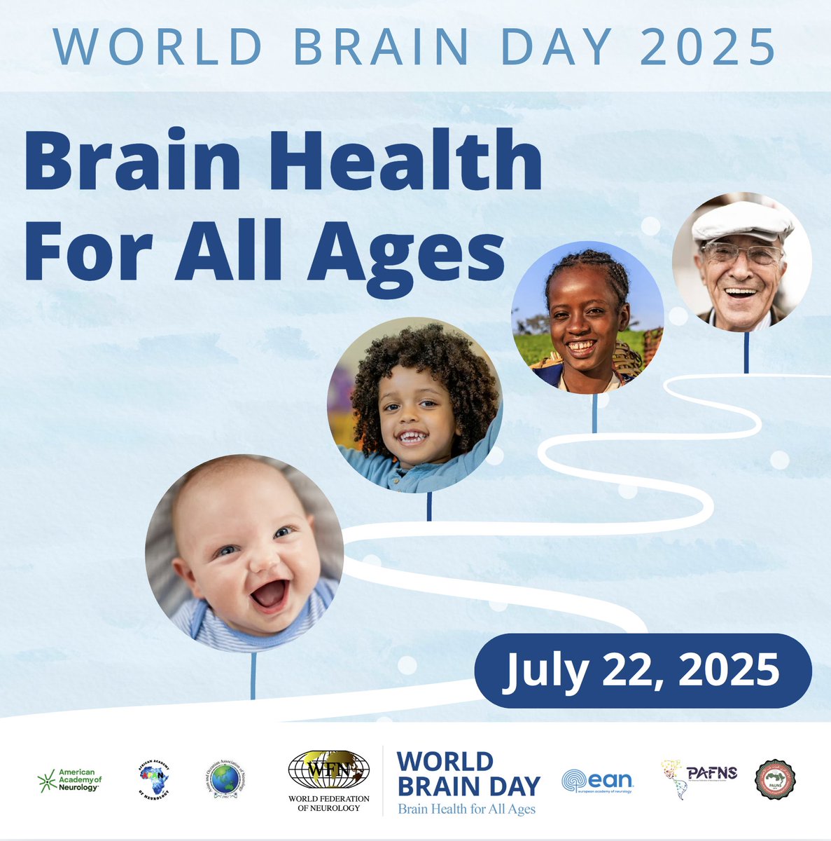 Asian and Oceanian Association of Neurology (@aoan_neurology) on Twitter photo #WorldBrainDay2025 is dedicated to Brain Health for All Ages. Please join <a href="/wfneurology/">World Federation of Neurology (WFN)</a> as we support brain health at every stage of life. Join us on July 22 in spreading this vital message. Learn more: wfneurology.org/world-brain-da…
#WBD2025 <a href="/drayushagarwal/">Ayush A</a> <a href="/WorldStrokeOrg/">World Stroke Org</a> <a href="/neuro_ian/">Indian Academy of Neurology</a> #WorldBrainDay2025 is dedicated to Brain Health for All Ages. Please join <a href="/wfneurology/">World Federation of Neurology (WFN)</a> as we support brain health at every stage of life. Join us on July 22 in spreading this vital message. Learn more: wfneurology.org/world-brain-da…
#WBD2025 <a href="/drayushagarwal/">Ayush A</a> <a href="/WorldStrokeOrg/">World Stroke Org</a> <a href="/neuro_ian/">Indian Academy of Neurology</a>