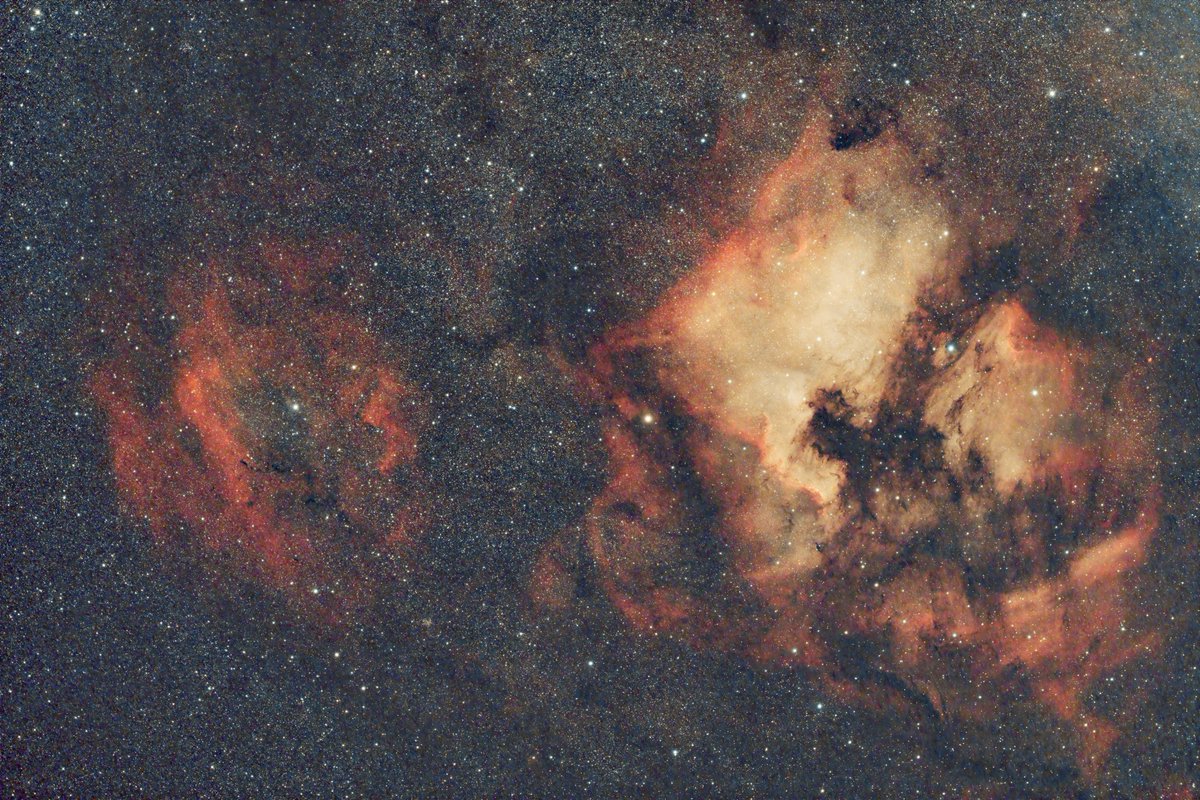 ゆうべ撮影した北アメリカ周辺です。EOSRP+IDAS NB12で撮影しています。よくみるとノイジーなところは否めないですが、７～８か月ぶりのリハビリ撮影を楽しむことができました。