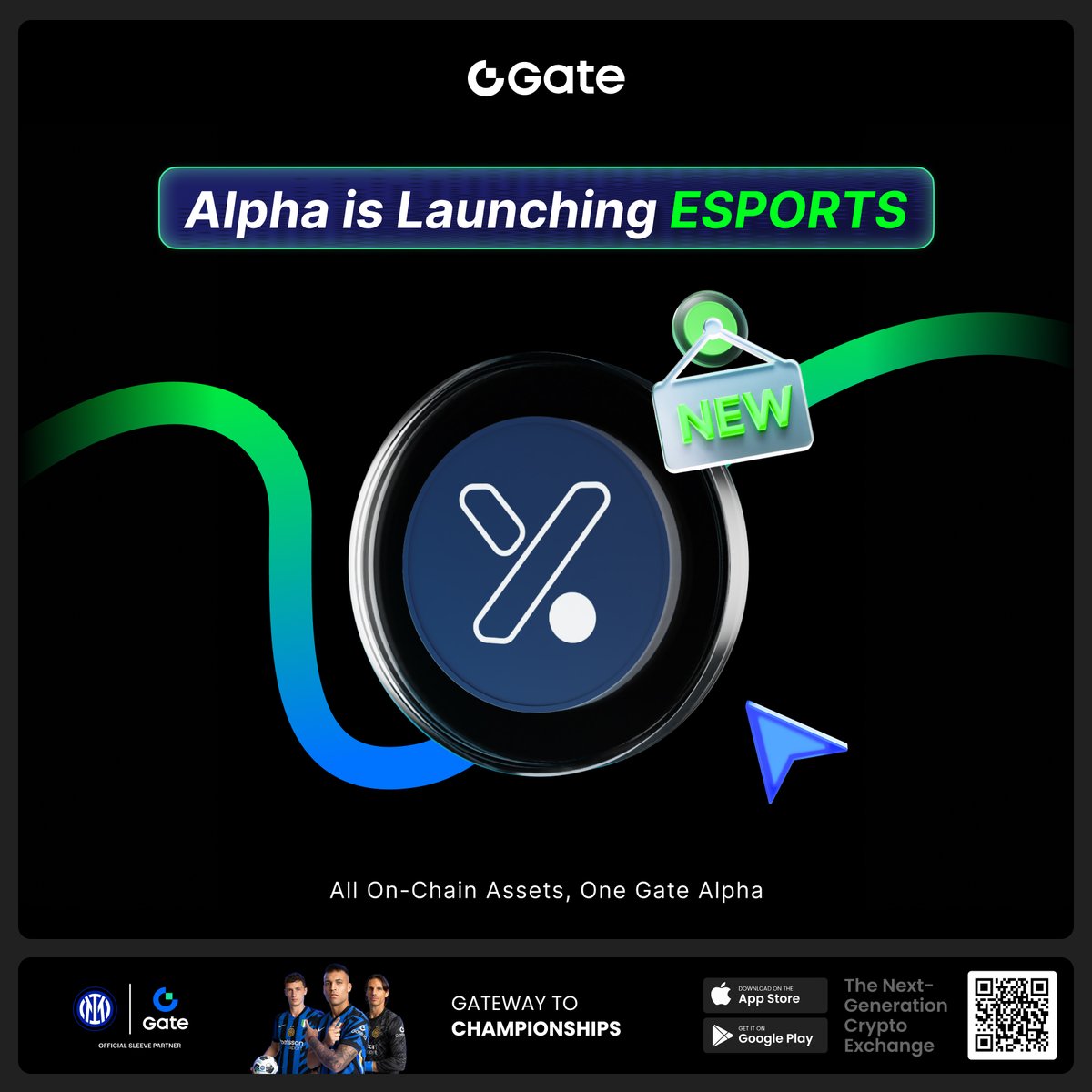GateioAlpha's tweet image. 📢 $ESPORTS is launching on Gate Alpha!
Users will be able to trade directly via Gate Alpha — Gate's one-stop on-chain trading portal.
🔥 All on-chain assets, one Gate Alpha
gate.com/alpha
#Gate #GateAlpha #GateAlphaPoints