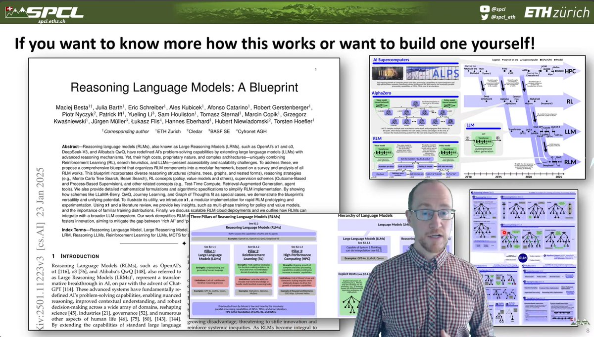 thoefler's tweet image. Salishan Random Access talk: "Reasoning Language Models Will Solve All Our Problems (with the right machines)!" An intuitive overview of how these models, given enough compute power, can become scientists to power the future of all of us. 🧠💡🔬 #AI #HPC
youtube.com/watch?v=ltiaV3…