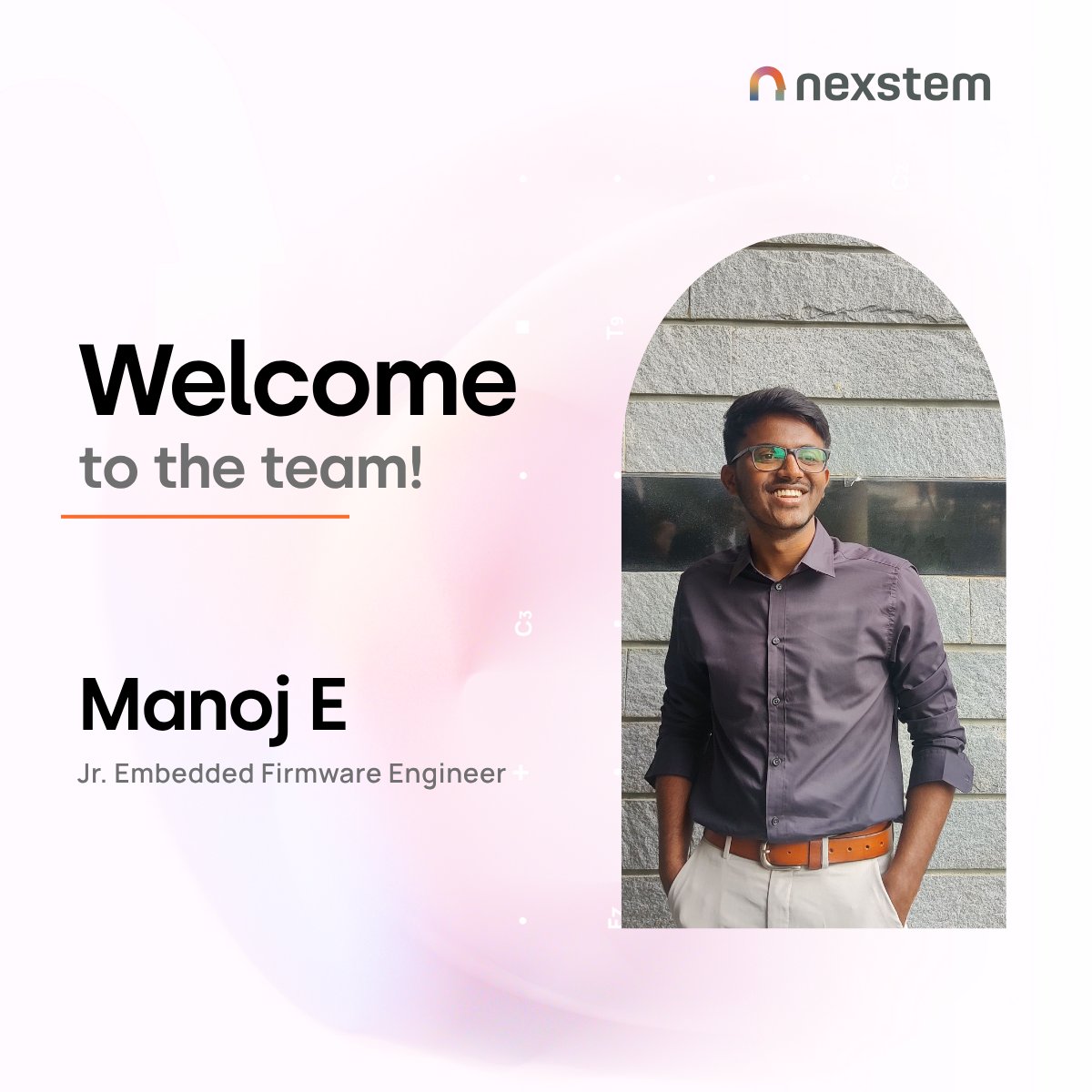 nexstemai's tweet image. 🚨 New teammate alert! Meet Manoj E, our Jr. Embedded Firmware Engineer! Brings software & firmware skills with a maker’s vibe. Loves badminton & films.
Welcome to @nexstemai
#FirmwareEngineer #nexstem