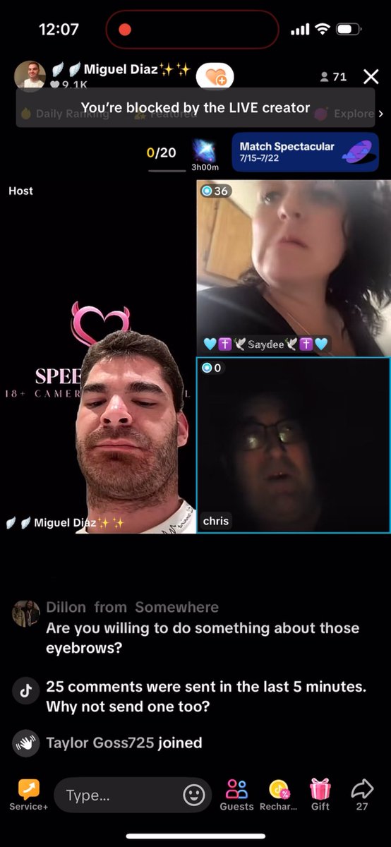 No wonder your speed dating show can’t pull in 100 viewers while your competitors regularly have over 1k. He could’ve muted me for being a smartass but instead he banned me from ever viewing his content again.