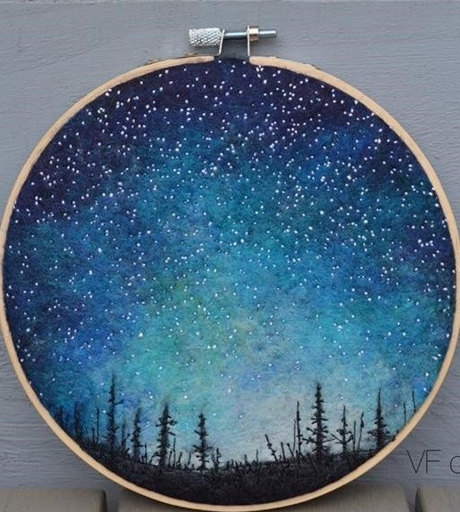 Hand embroidered artwork by Vicki Foster, contemporary textile artist #WomensArt