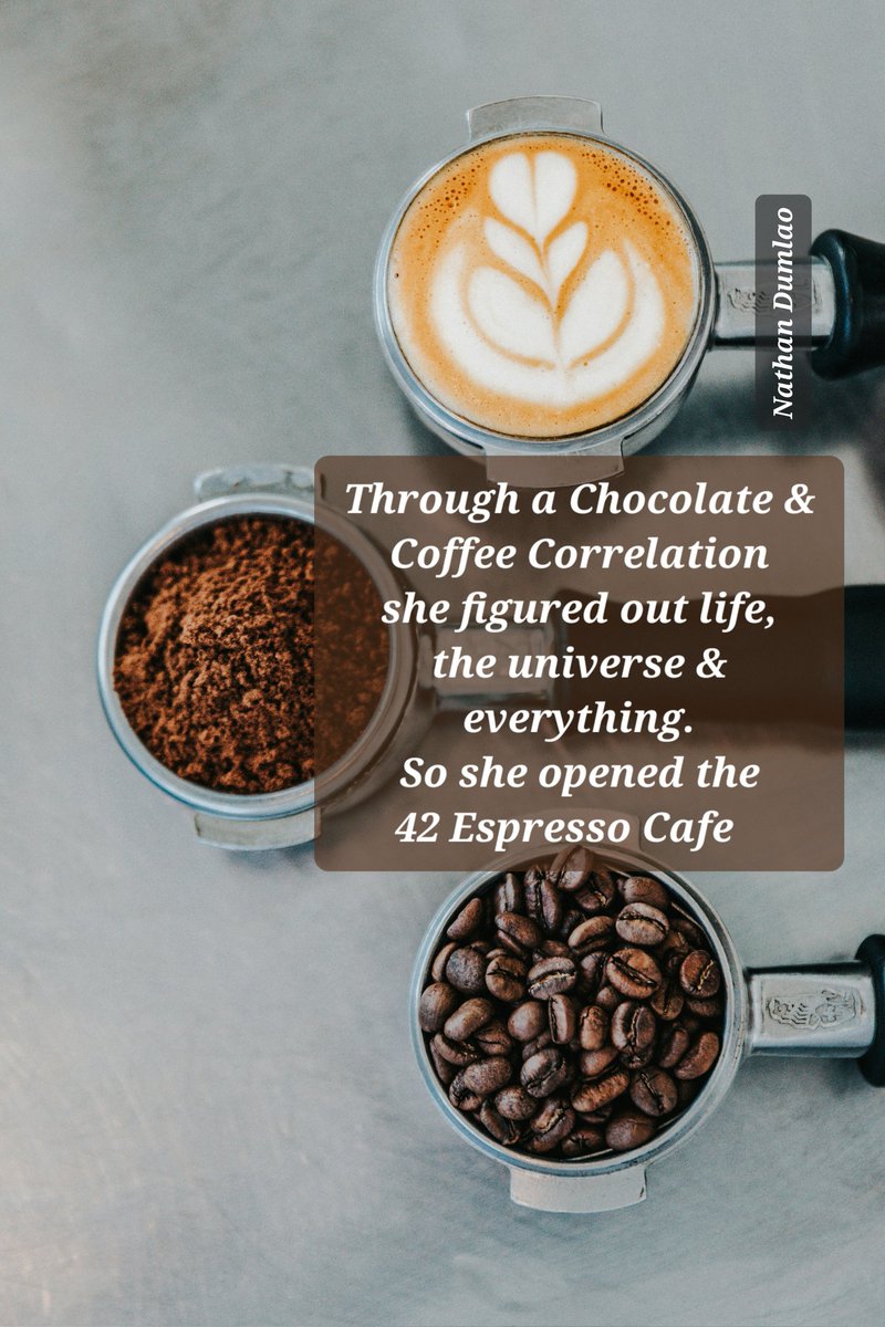Morgan_R_R_Haze's tweet image. #WIPwordsearch #Firewords #VssDaily
Through a Chocolate &amp;amp; Coffee Correlation she figured out life, the universe &amp;amp; everything. So she opened the 42 Espresso Cafe 
Nathan Dumlao unsplash.com