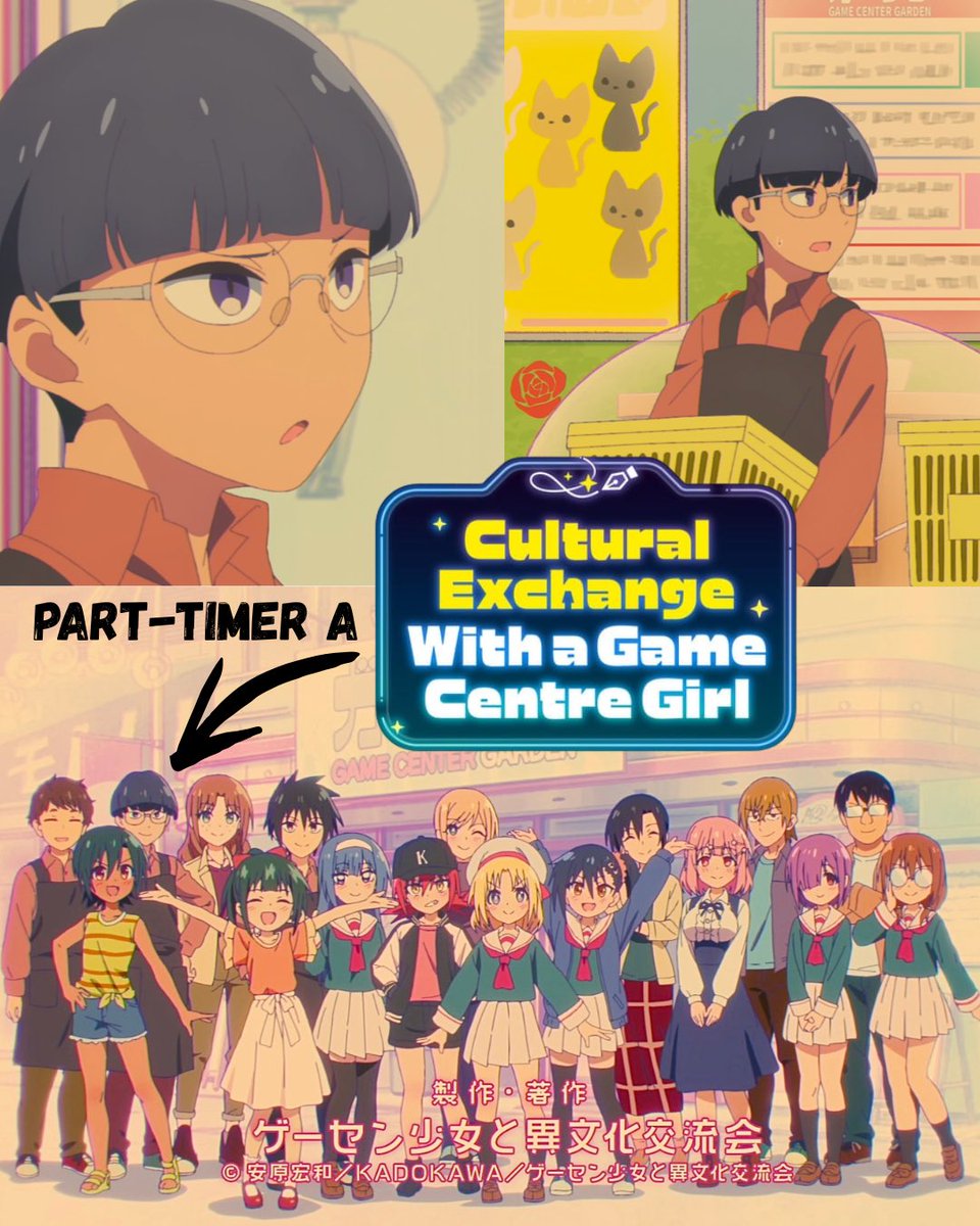 theDerickSnow's tweet image. I voice this bespectacled lad in Cultural Exchange with Game Centre Girl! The show is really fun. Dude obviously has leading-man looks, yet somehow we only know his name as Part-timer A. Mysterious!
Thanks for the mighty arcade apron @_JasonLord_
#gacen #anime #Crunchyroll