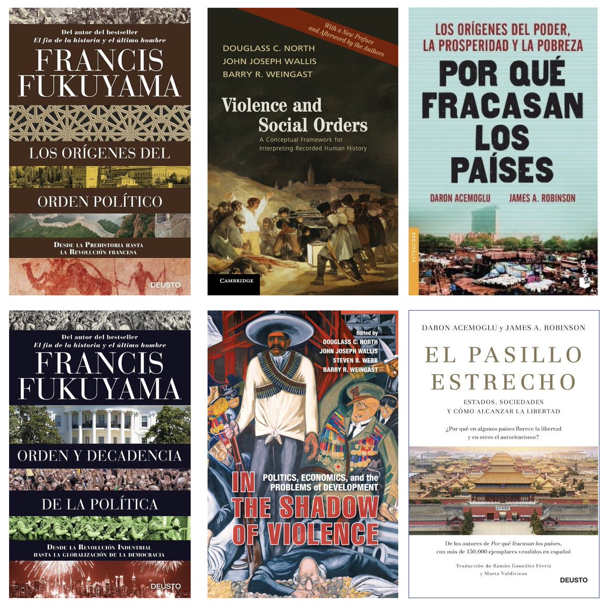 GerardoMunck's tweet image. Pensamiento a gran escala
Es difícil estar de acuerdo con muchos de los argumentos de Fukuyama, North y sus coautores, y Acemoglu y Robinson.
Sin embargo, estos autores pintan sobre un lienzo grande - y estas visiones amplias de la historia humana tienen un atractivo especial.