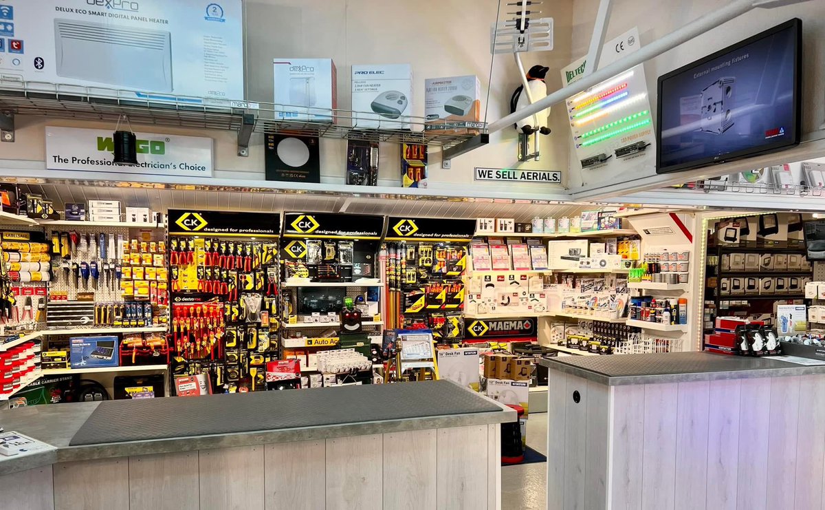 It may be a murky day outside but the outlook is much brighter inside at Gough Electrical Ltd.  The kettle is on and we’re ready for another busy day of fun. Pop in and see how we can brighten up your day. HTM Business Park. Rhuddlan. LL18 5UZ.  Tel. 01745 591391.