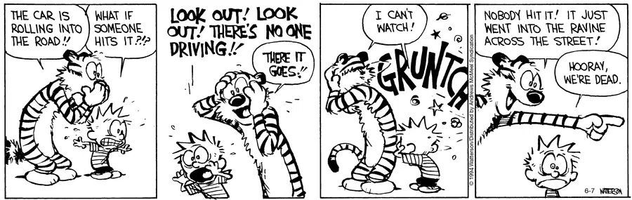 Calvinn_Hobbes's tweet image. Calvin: “Hooray, we’re dead.” Hobbes: emotionally already there.
#CalvinandHobbes40 #CrashCourse