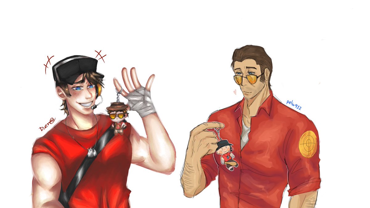 Silly keychains XD
   *Final art*
>>> <a href="/pelw912/">pelw</a>

#TF2 #TF2scout #TF2sniper