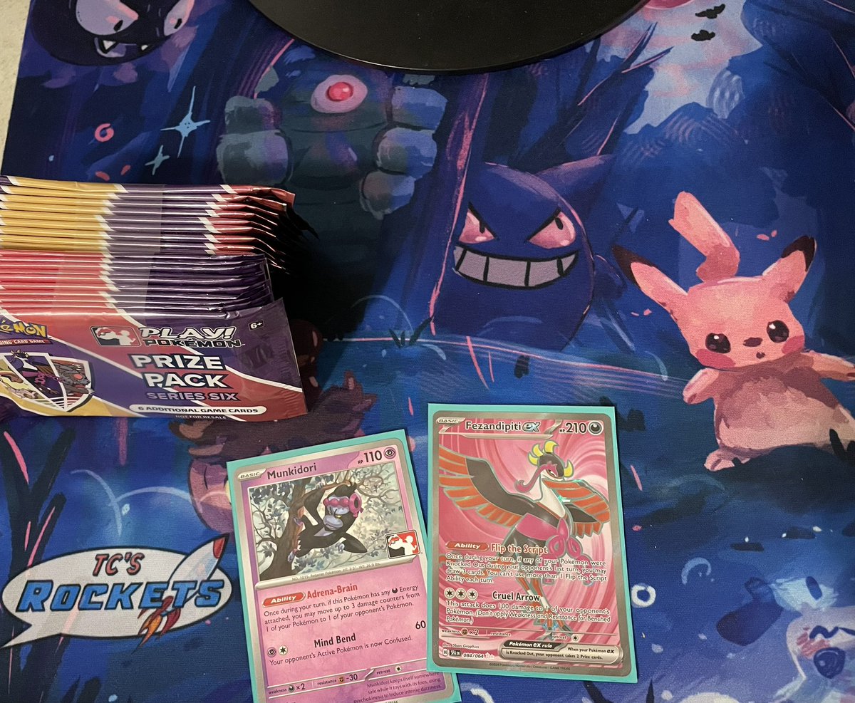 T Cat (@shuckle_lover) on Twitter photo 2nd at a cup with Munki/Fez this weekend. 🥈
R1:bolt w
R2:Zard w
R3:Zard/pult w
R4+R5: ID
T8: Dengo WW
T4:Zard/pult WW
Finals:bolt LL 😭
Shoutout to🚀 <a href="/TeamRocketsPoke/">Team Rockets</a> 🚀for the sponsor and my opponents flipping tails on confusion attacks 🪙
+20 prize packs
+$80 store credit 2nd at a cup with Munki/Fez this weekend. 🥈
R1:bolt w
R2:Zard w
R3:Zard/pult w
R4+R5: ID
T8: Dengo WW
T4:Zard/pult WW
Finals:bolt LL 😭
Shoutout to🚀 <a href="/TeamRocketsPoke/">Team Rockets</a> 🚀for the sponsor and my opponents flipping tails on confusion attacks 🪙
+20 prize packs
+$80 store credit